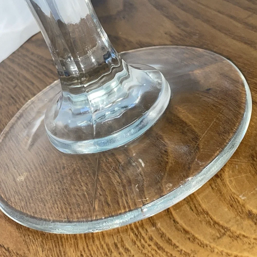Vintage‎ Indiana Glass Pedestal Compote Candy Dish Diamond Point Pattern 1960s